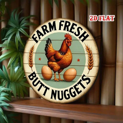 Rustic Metal Rooster Sign