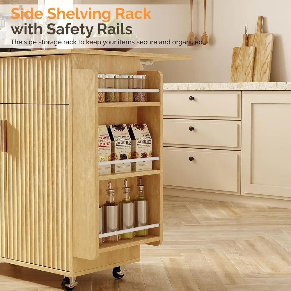 Oak Rolling Kitchen Island