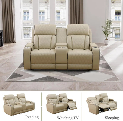 Leather Power Recliner Sofa Set