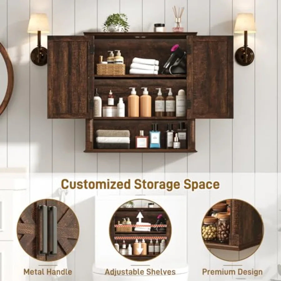 Farmhouse Bathroom Cabinet Wooden