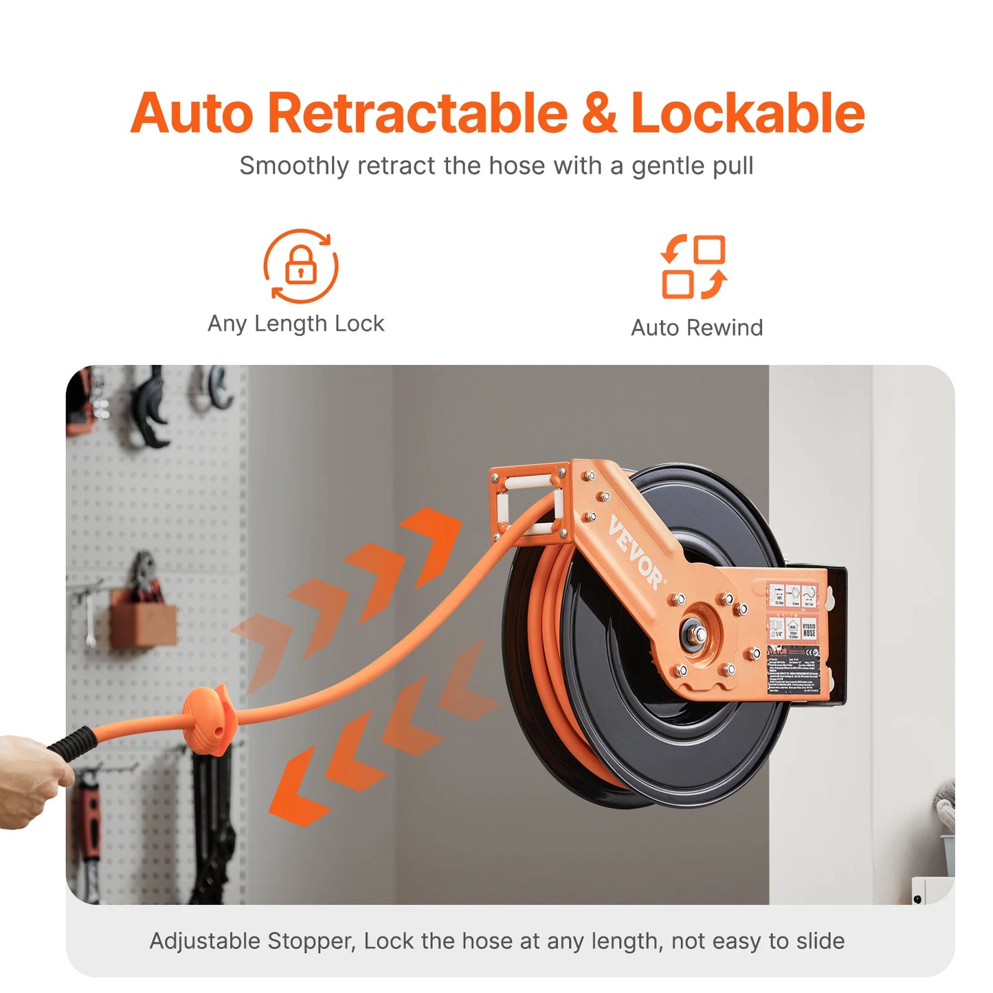 Retractable Air Compressor Hose Reel