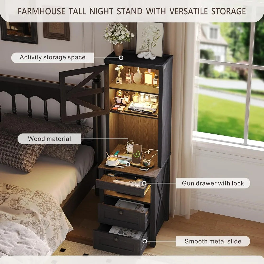 Farmhouse Bedside Nightstand