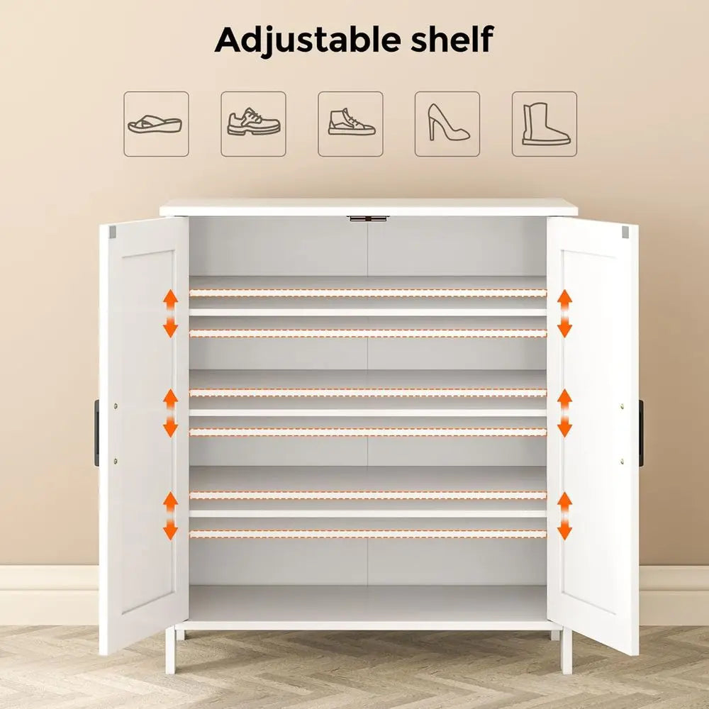 Farmhouse Shoe Cabinet w/Doors