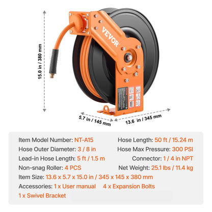 Retractable Air Compressor Hose Reel