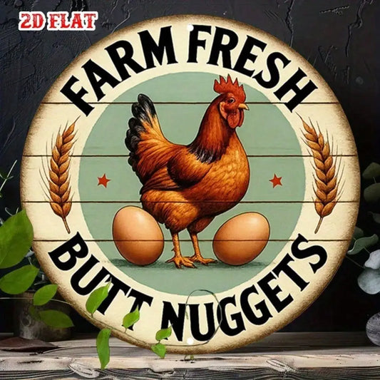 Rustic Metal Rooster Sign