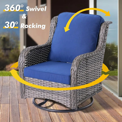 3 Pcs Swivel Rocking Furniture Set