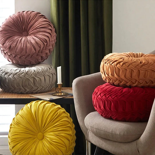 Throw Pillow Hand Sewn Pleated