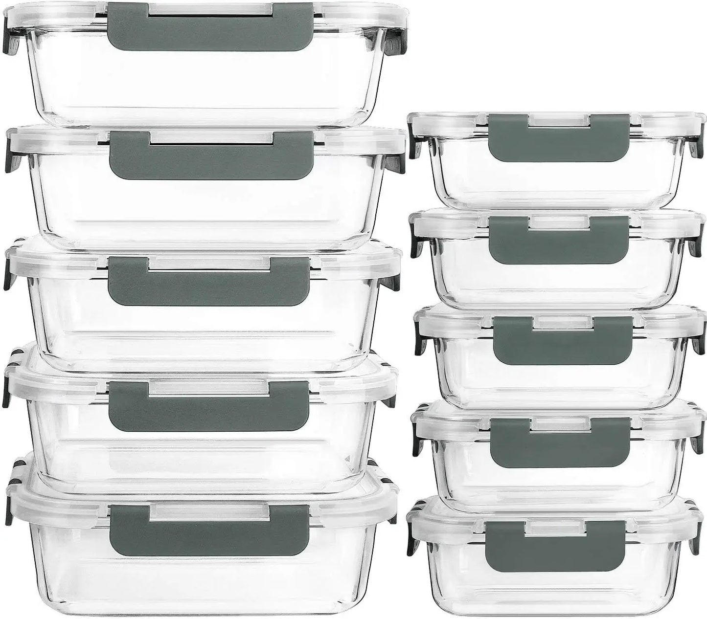 10-Pack Glass Meal Prep Containers