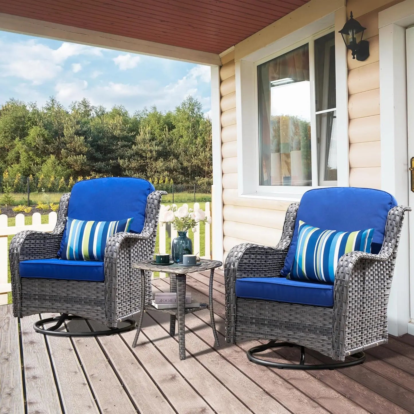 3 Pcs Swivel Rocking Furniture Set