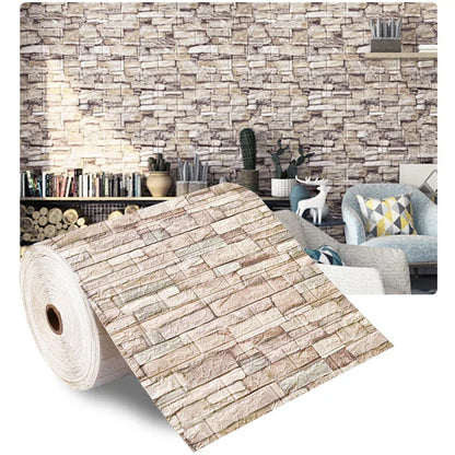 Self-adhesive Antique Foam Brick Wallpaper
