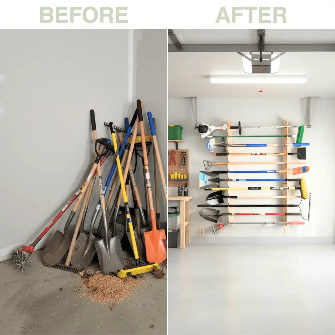 Wall-Mounted Garden Tool Rack