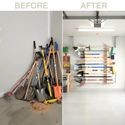 Wall-Mounted Garden Tool Rack